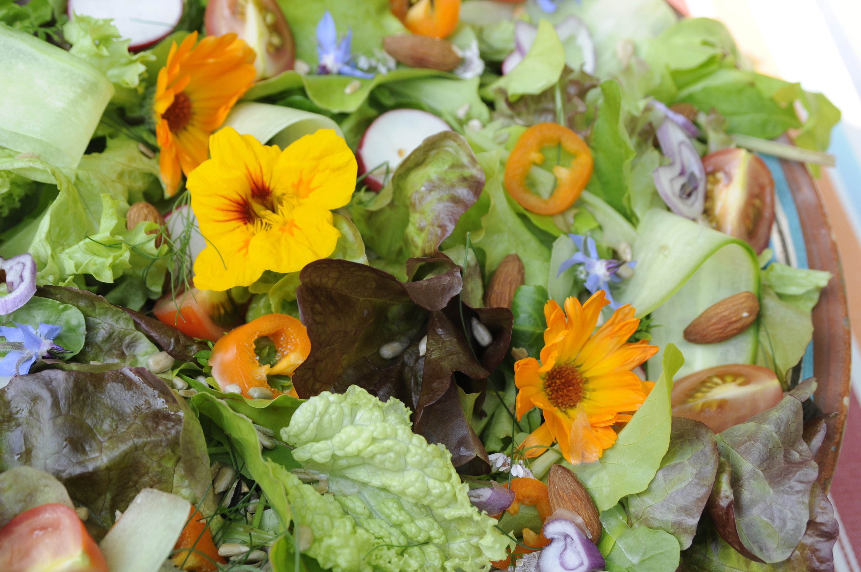 Salade met eetbare bloemen ©CocoOltra